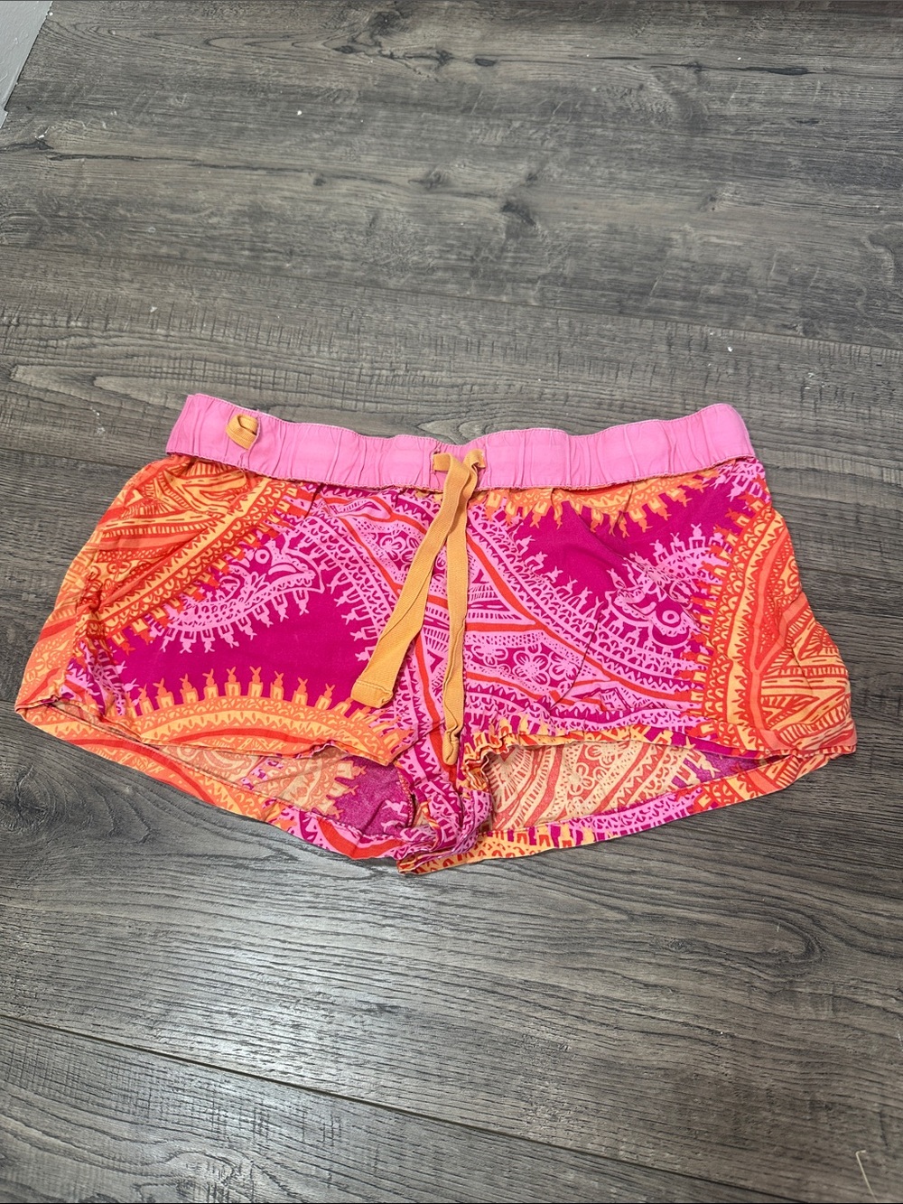 Xhilaration Pink and Orange Printed Athletic Lounge Shorts